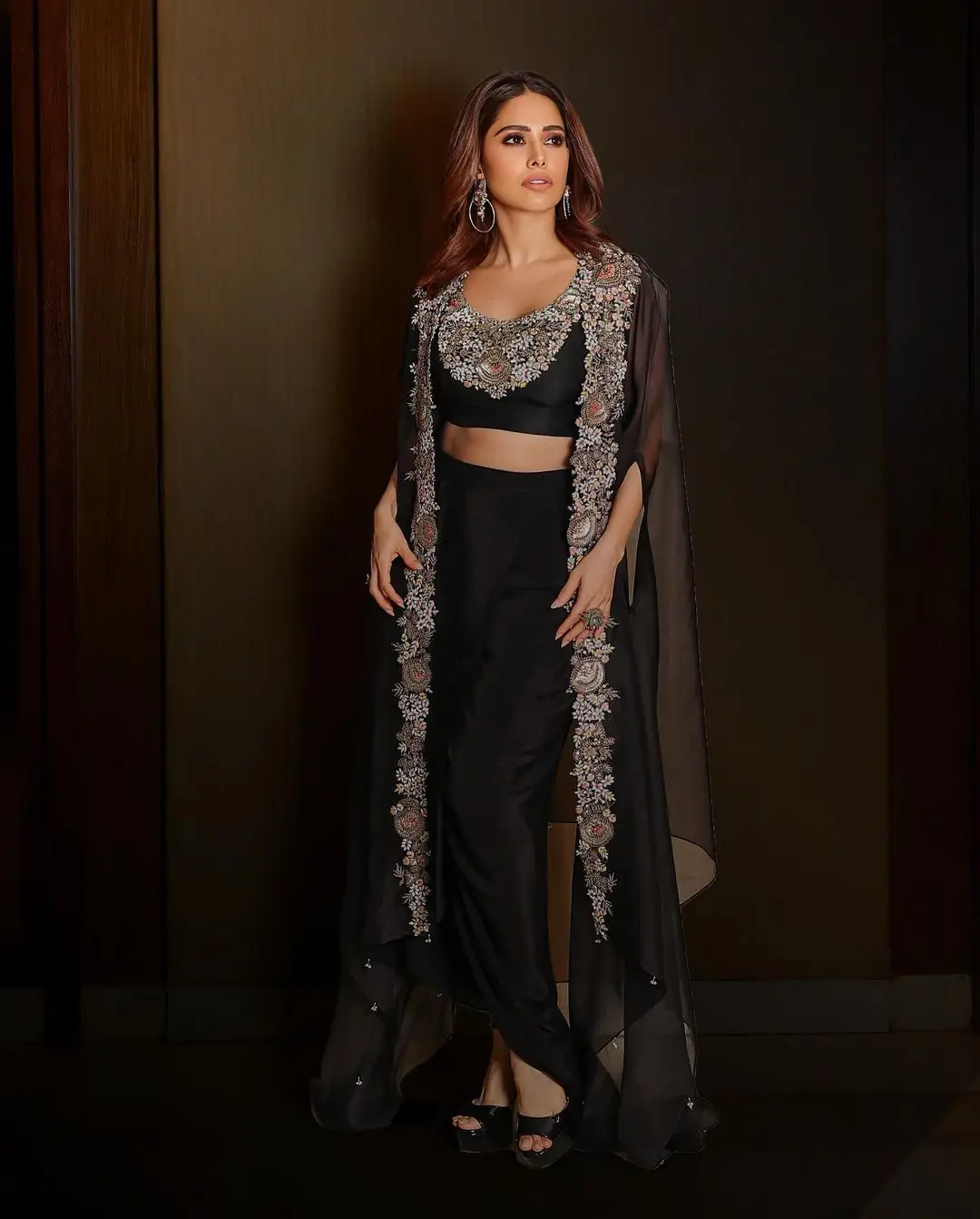 Nushrratt Bharuccha Stills In Black Lehenga Choli